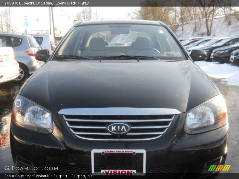 Ebony Black / Gray 2009 Kia Spectra EX Sedan