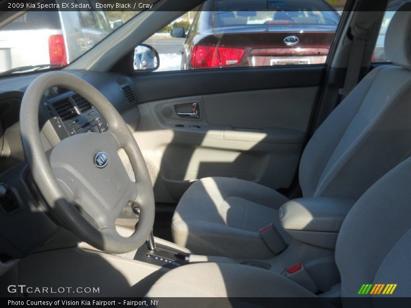 Ebony Black / Gray 2009 Kia Spectra EX Sedan