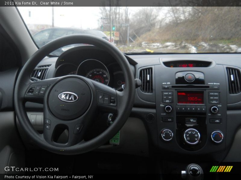 Clear White / Stone 2011 Kia Forte EX