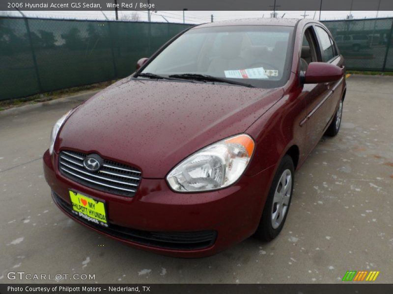 Wine Red / Beige 2006 Hyundai Accent GLS Sedan