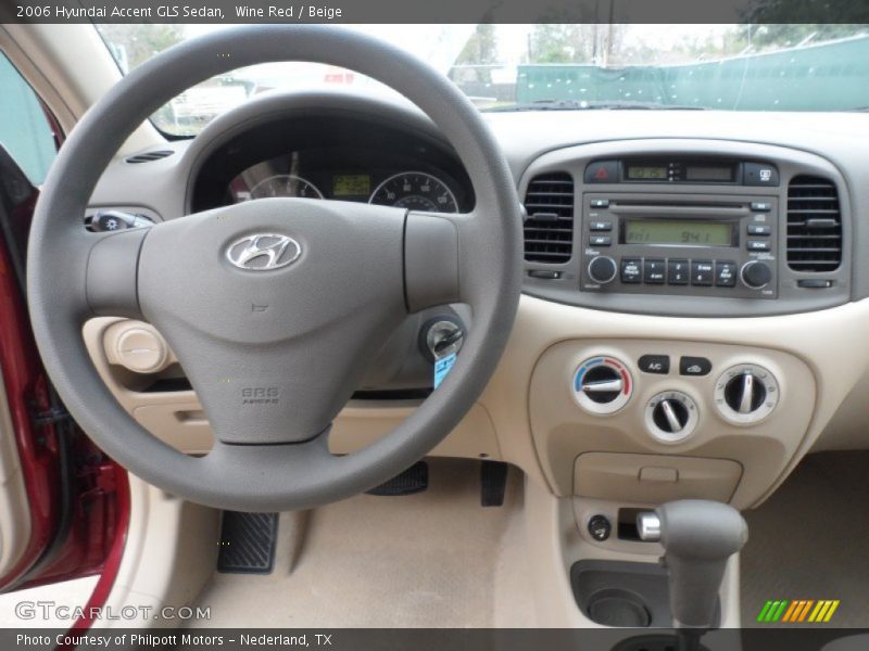 Wine Red / Beige 2006 Hyundai Accent GLS Sedan