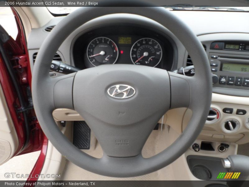 Wine Red / Beige 2006 Hyundai Accent GLS Sedan