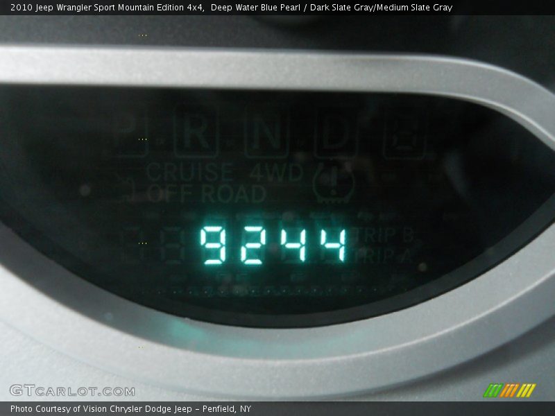 Deep Water Blue Pearl / Dark Slate Gray/Medium Slate Gray 2010 Jeep Wrangler Sport Mountain Edition 4x4
