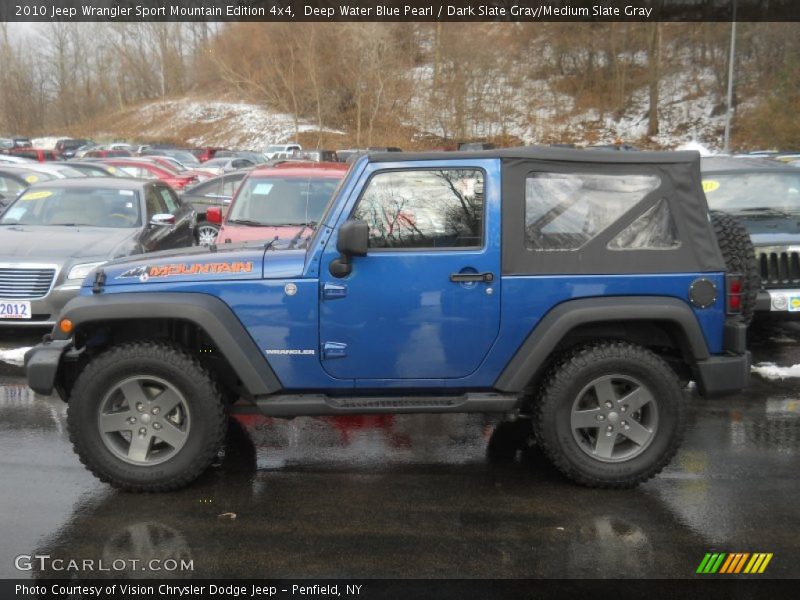 Deep Water Blue Pearl / Dark Slate Gray/Medium Slate Gray 2010 Jeep Wrangler Sport Mountain Edition 4x4