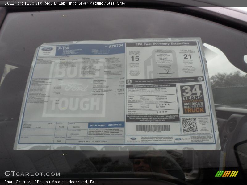  2012 F150 STX Regular Cab Window Sticker