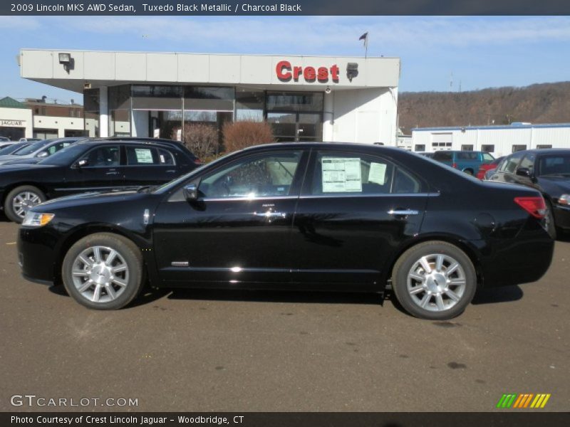 Tuxedo Black Metallic / Charcoal Black 2009 Lincoln MKS AWD Sedan