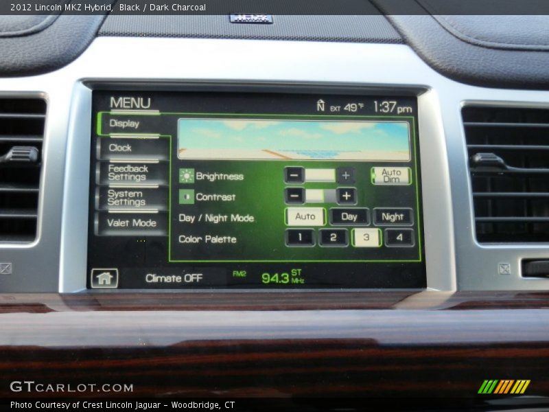 Black / Dark Charcoal 2012 Lincoln MKZ Hybrid