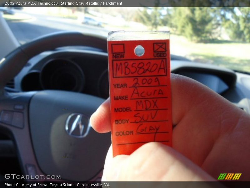 Sterling Gray Metallic / Parchment 2009 Acura MDX Technology
