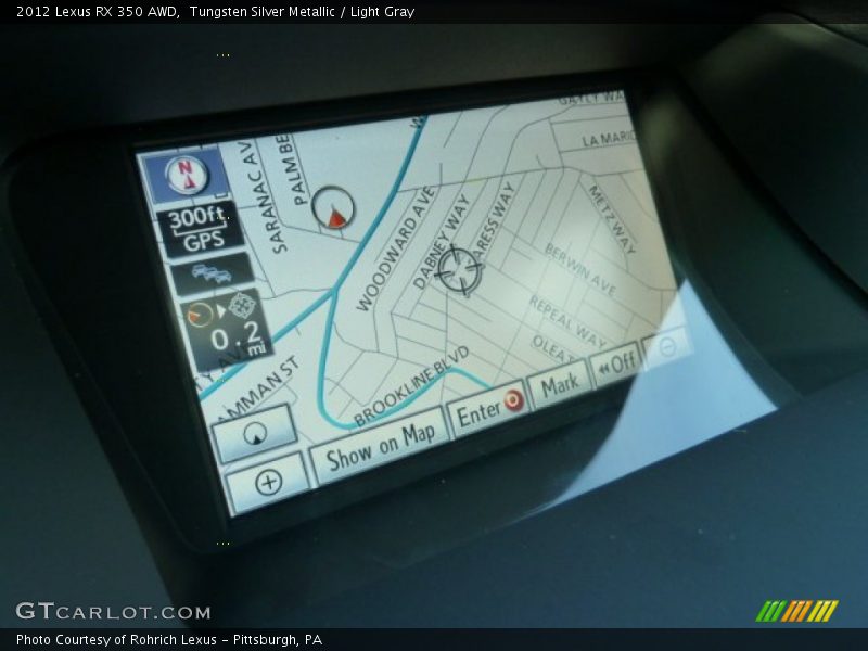 Tungsten Silver Metallic / Light Gray 2012 Lexus RX 350 AWD