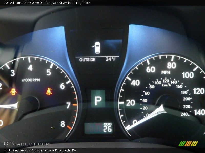 Tungsten Silver Metallic / Black 2012 Lexus RX 350 AWD