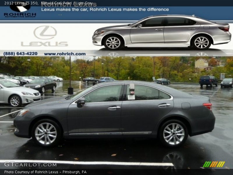 Nebula Gray Pearl / Light Gray 2012 Lexus ES 350