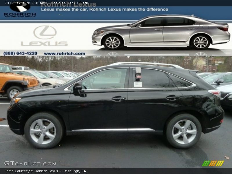 Obsidian Black / Black 2012 Lexus RX 350 AWD