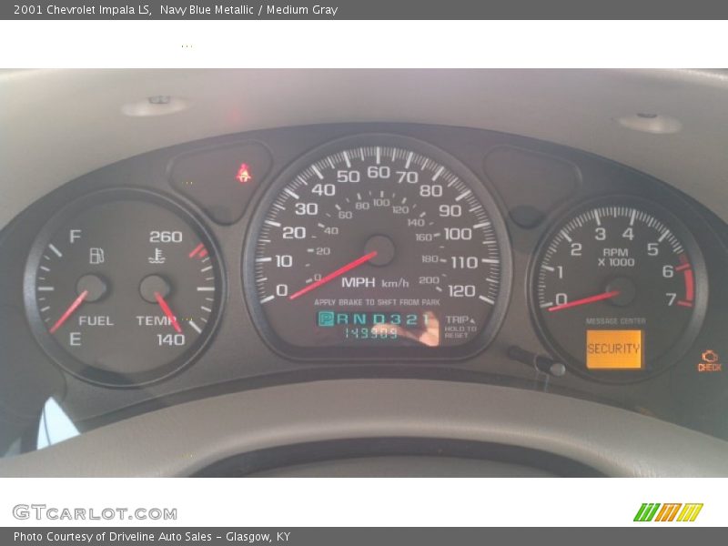 Navy Blue Metallic / Medium Gray 2001 Chevrolet Impala LS