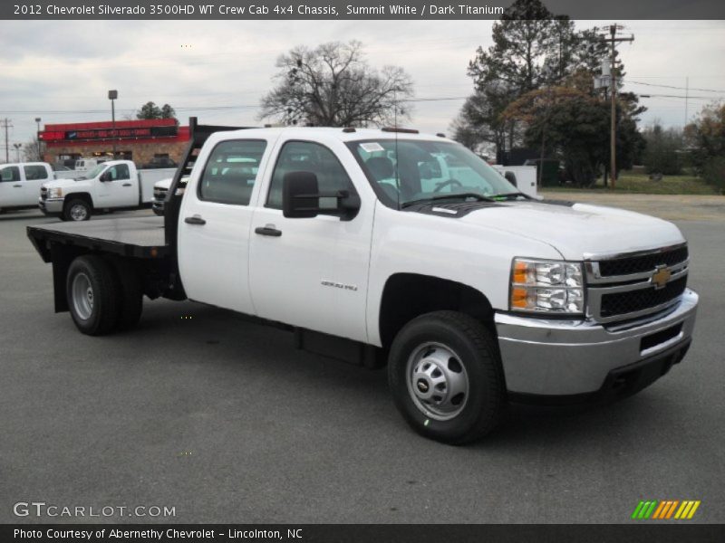 Summit White / Dark Titanium 2012 Chevrolet Silverado 3500HD WT Crew Cab 4x4 Chassis