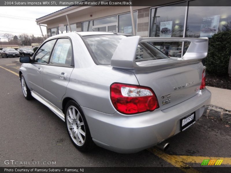 Platinum Silver Metallic / Blue Ecsaine/Black 2004 Subaru Impreza WRX STi