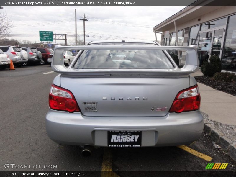Platinum Silver Metallic / Blue Ecsaine/Black 2004 Subaru Impreza WRX STi