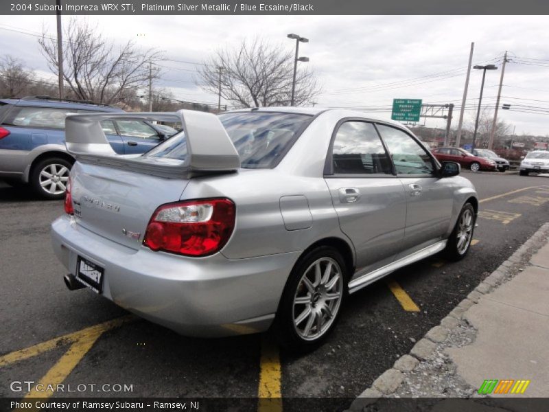 Platinum Silver Metallic / Blue Ecsaine/Black 2004 Subaru Impreza WRX STi