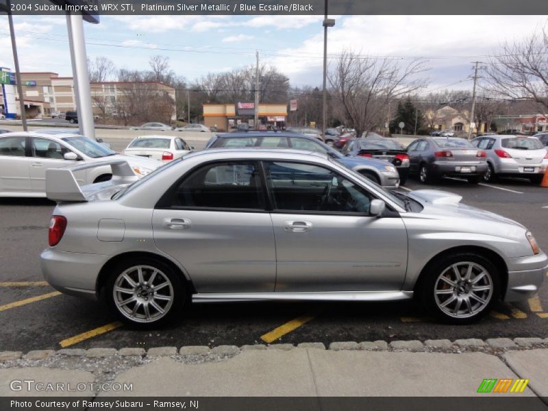 Platinum Silver Metallic / Blue Ecsaine/Black 2004 Subaru Impreza WRX STi