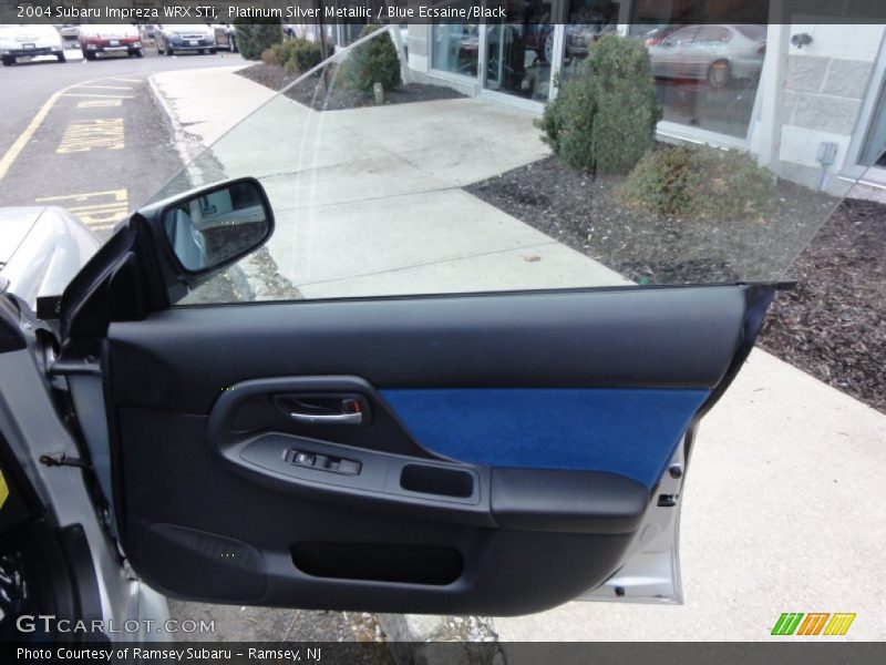 Platinum Silver Metallic / Blue Ecsaine/Black 2004 Subaru Impreza WRX STi