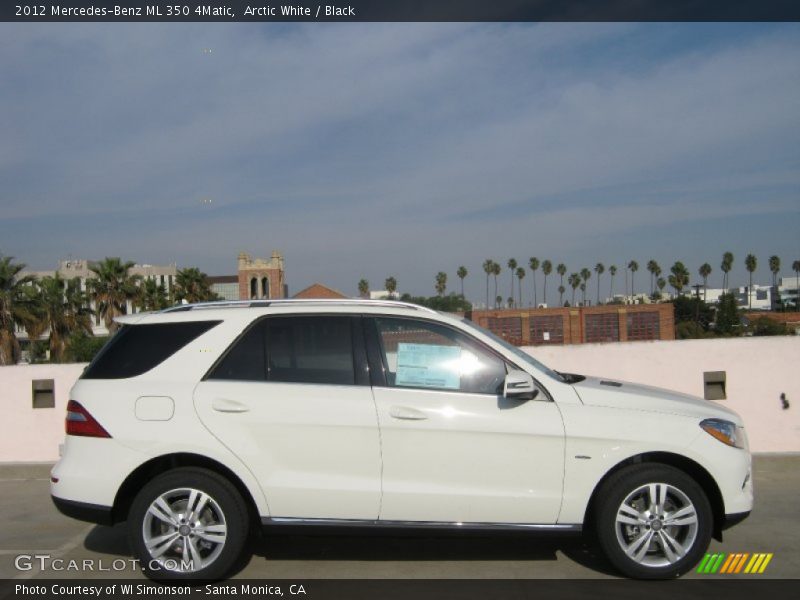 Arctic White / Black 2012 Mercedes-Benz ML 350 4Matic