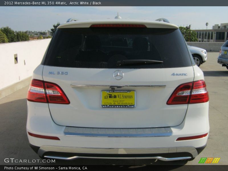 Arctic White / Black 2012 Mercedes-Benz ML 350 4Matic