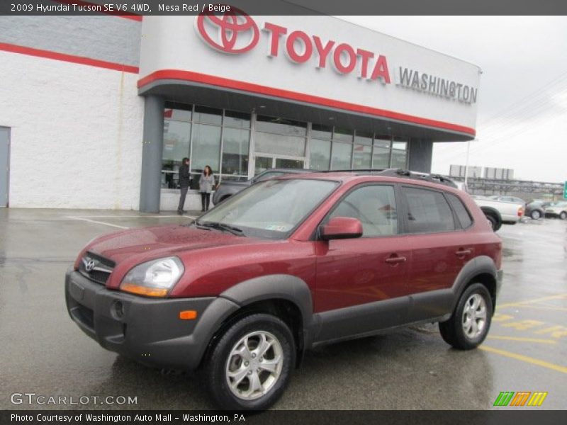 Mesa Red / Beige 2009 Hyundai Tucson SE V6 4WD