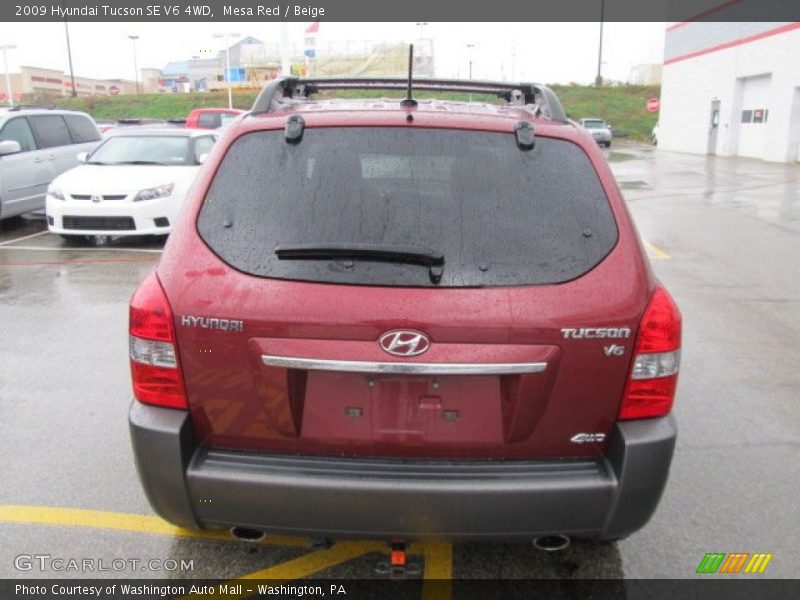 Mesa Red / Beige 2009 Hyundai Tucson SE V6 4WD