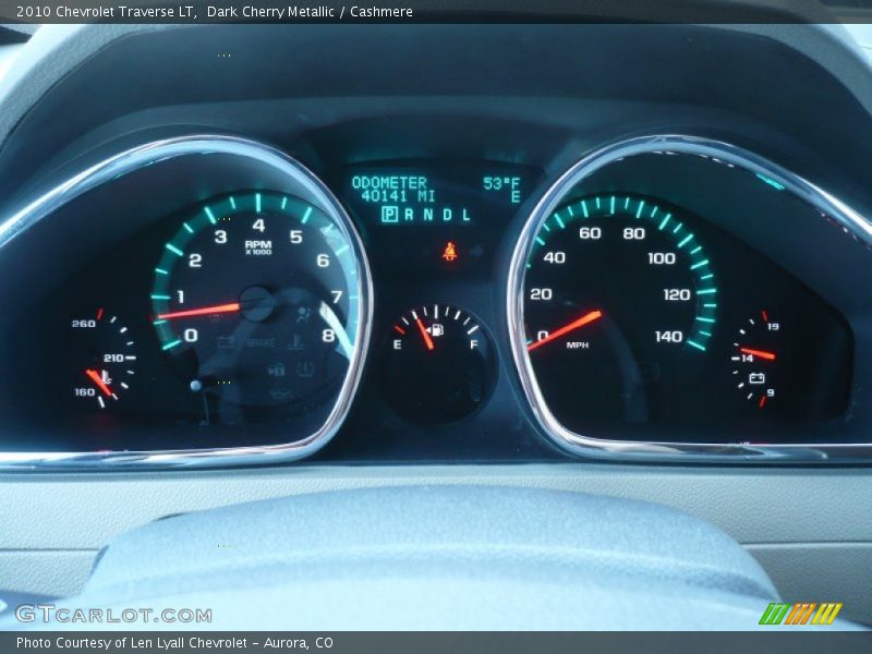 Dark Cherry Metallic / Cashmere 2010 Chevrolet Traverse LT