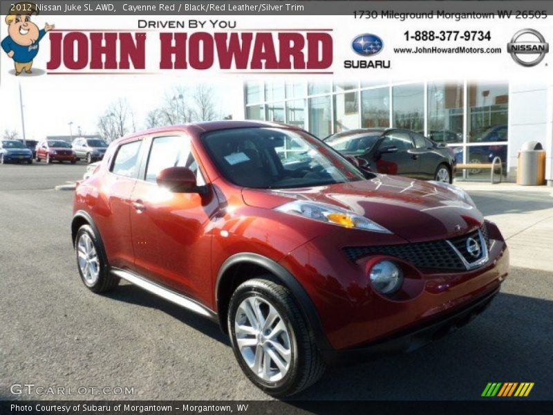 Cayenne Red / Black/Red Leather/Silver Trim 2012 Nissan Juke SL AWD