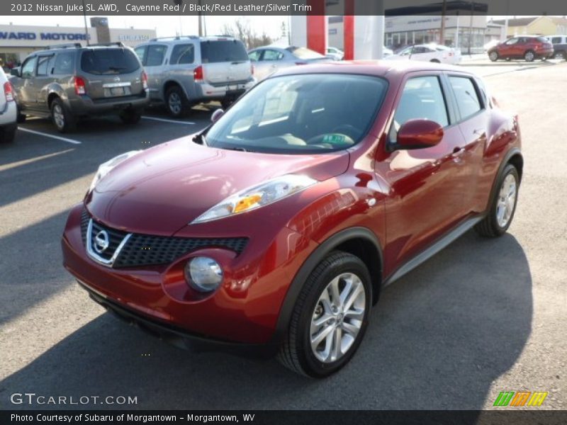Cayenne Red / Black/Red Leather/Silver Trim 2012 Nissan Juke SL AWD