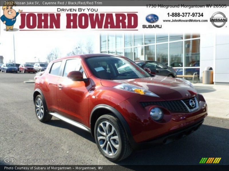 Cayenne Red / Black/Red/Red Trim 2012 Nissan Juke SV