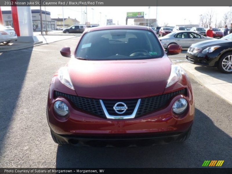 Cayenne Red / Black/Red/Red Trim 2012 Nissan Juke SV
