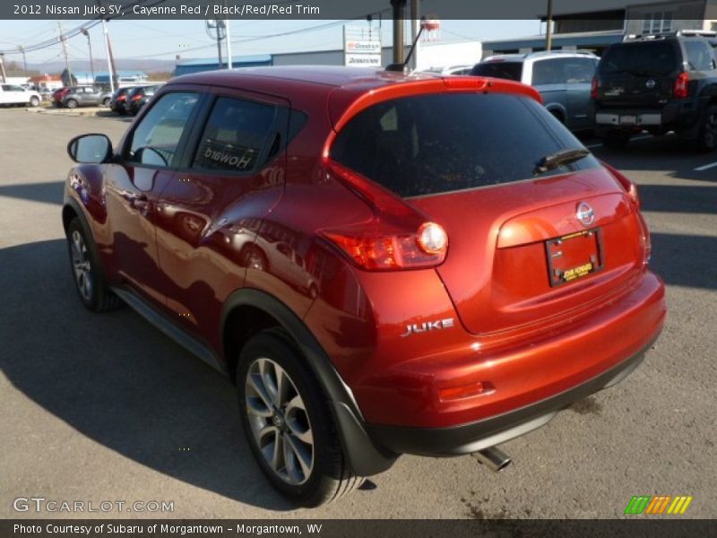 Cayenne Red / Black/Red/Red Trim 2012 Nissan Juke SV