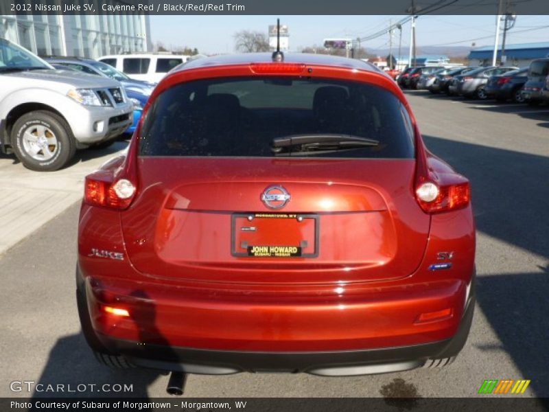 Cayenne Red / Black/Red/Red Trim 2012 Nissan Juke SV