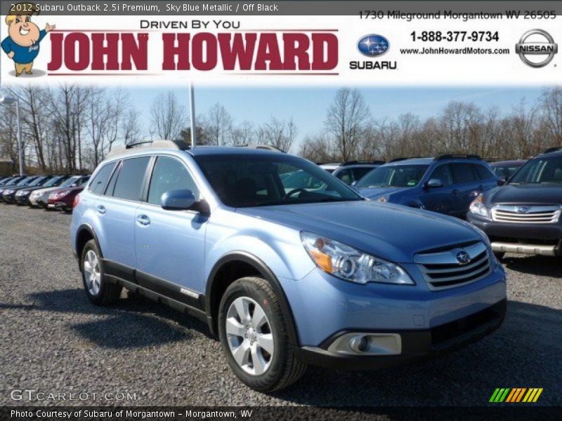 Sky Blue Metallic / Off Black 2012 Subaru Outback 2.5i Premium