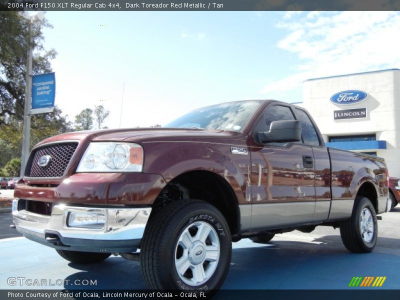 Dark Toreador Red Metallic / Tan 2004 Ford F150 XLT Regular Cab 4x4