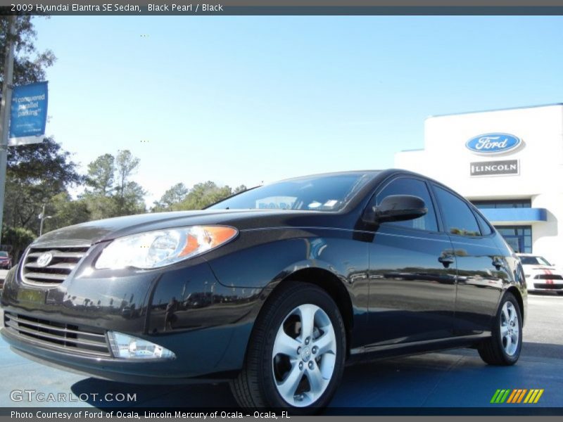 Black Pearl / Black 2009 Hyundai Elantra SE Sedan