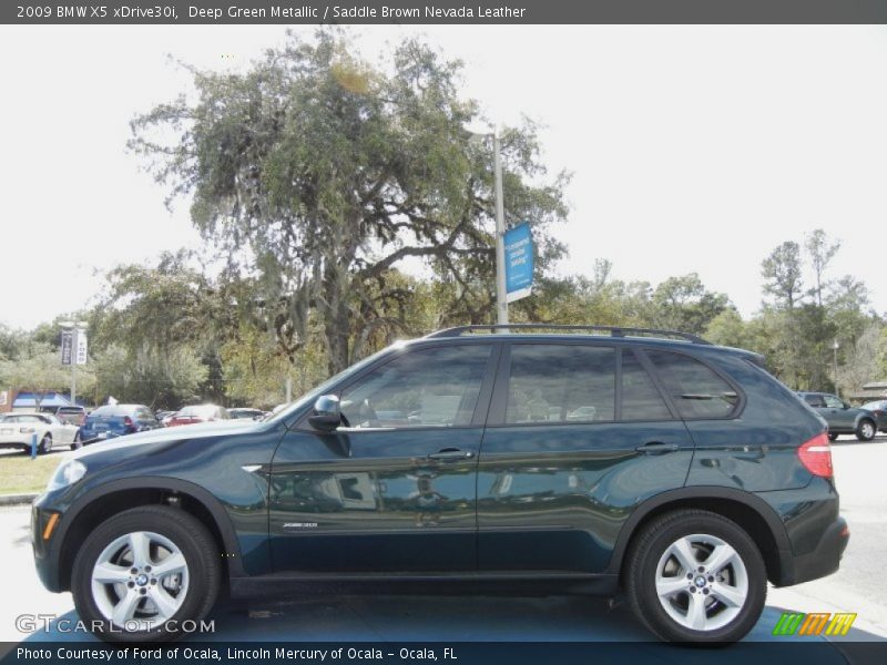 Deep Green Metallic / Saddle Brown Nevada Leather 2009 BMW X5 xDrive30i