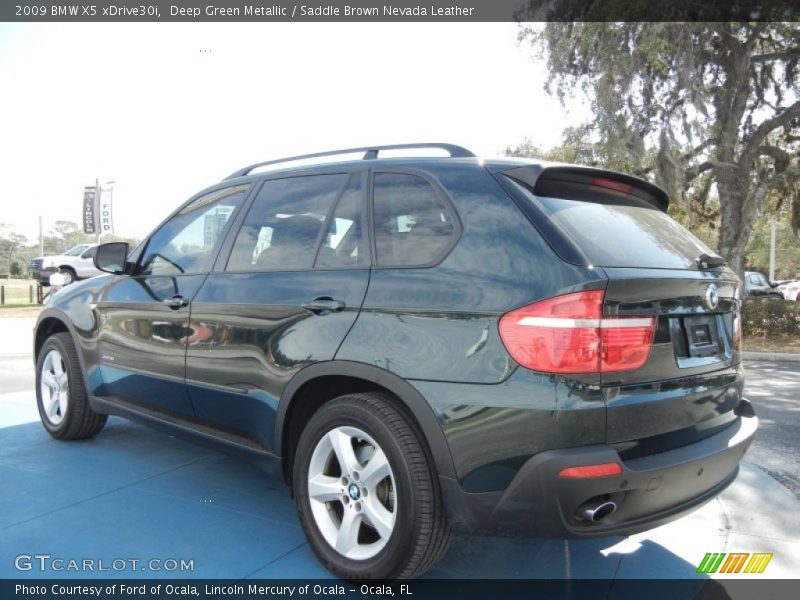 Deep Green Metallic / Saddle Brown Nevada Leather 2009 BMW X5 xDrive30i