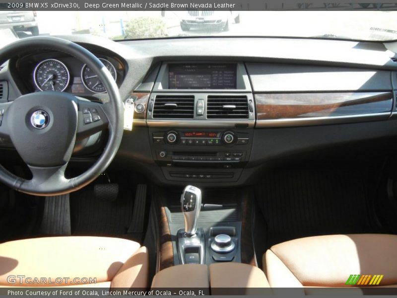 Deep Green Metallic / Saddle Brown Nevada Leather 2009 BMW X5 xDrive30i