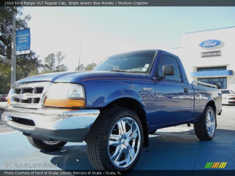 Bright Atlantic Blue Metallic / Medium Graphite 2000 Ford Ranger XLT Regular Cab