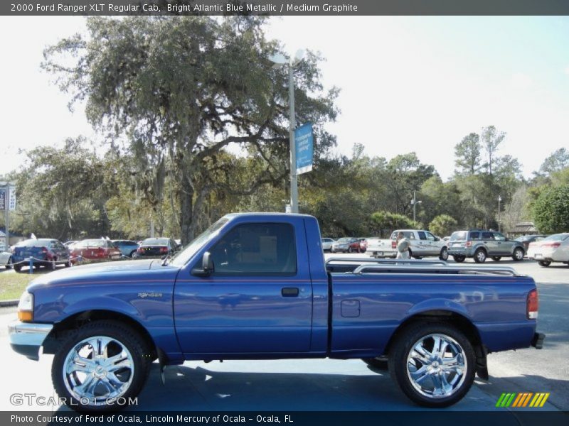 Bright Atlantic Blue Metallic / Medium Graphite 2000 Ford Ranger XLT Regular Cab