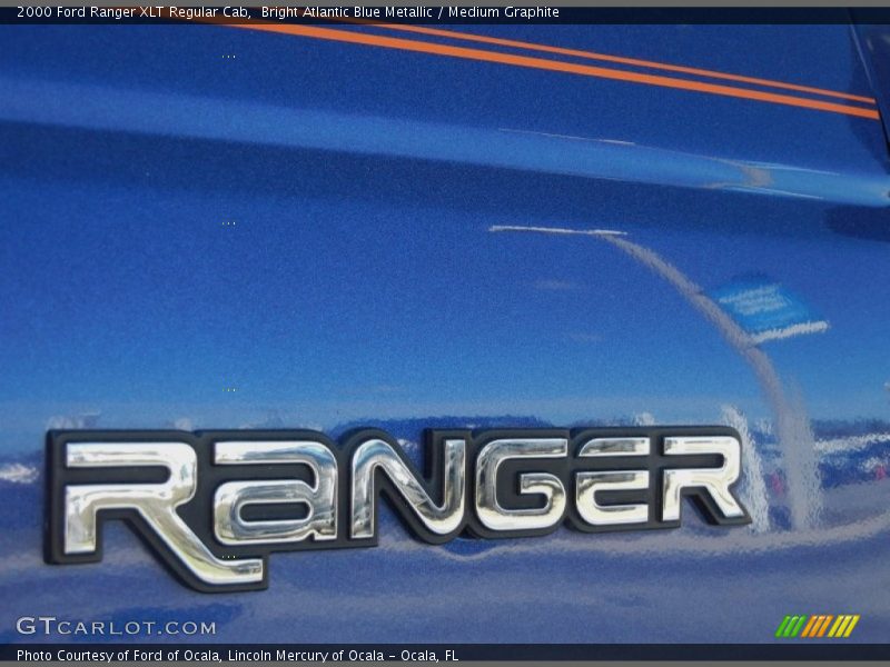 Bright Atlantic Blue Metallic / Medium Graphite 2000 Ford Ranger XLT Regular Cab