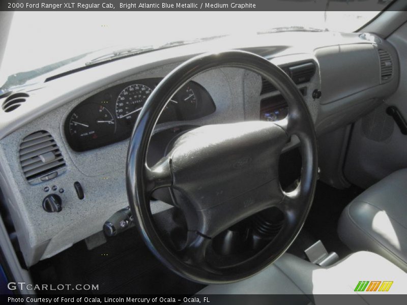 Bright Atlantic Blue Metallic / Medium Graphite 2000 Ford Ranger XLT Regular Cab
