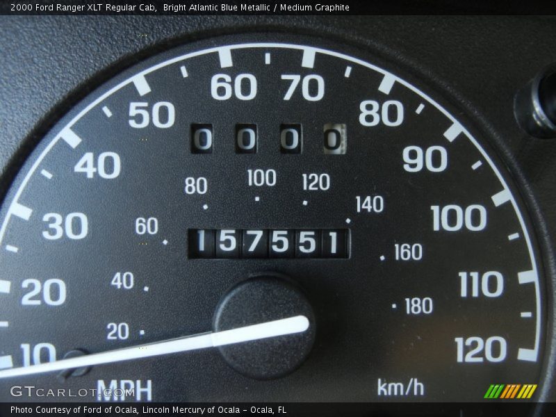 Bright Atlantic Blue Metallic / Medium Graphite 2000 Ford Ranger XLT Regular Cab