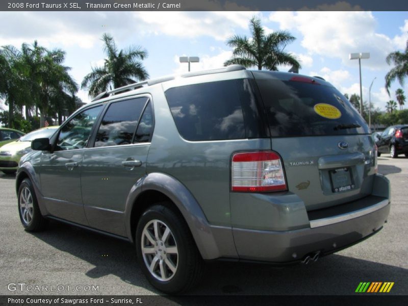 Titanium Green Metallic / Camel 2008 Ford Taurus X SEL