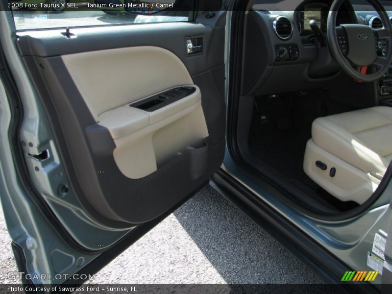 Titanium Green Metallic / Camel 2008 Ford Taurus X SEL