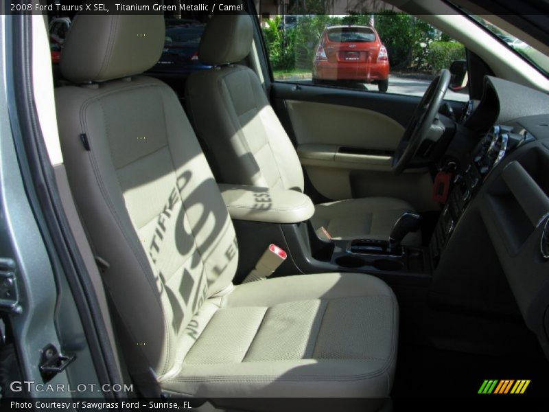 Titanium Green Metallic / Camel 2008 Ford Taurus X SEL