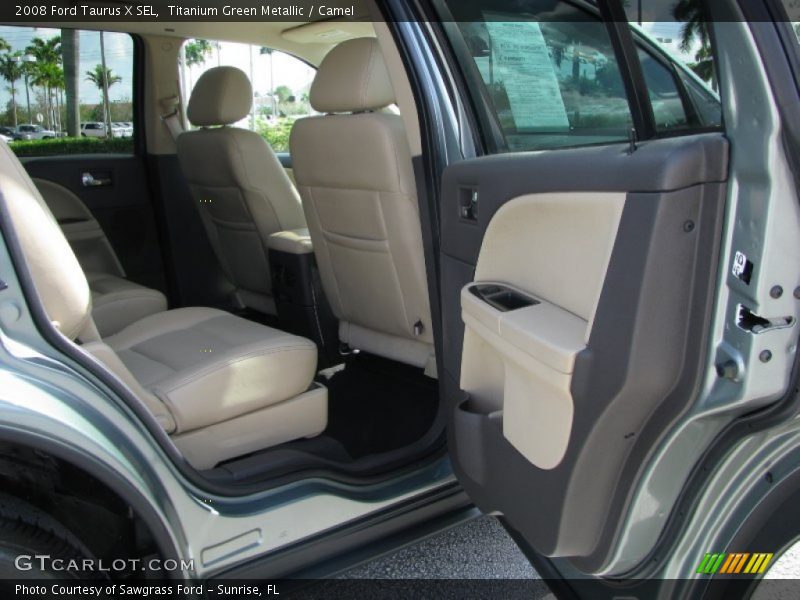 Titanium Green Metallic / Camel 2008 Ford Taurus X SEL