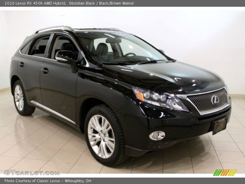 Obsidian Black / Black/Brown Walnut 2010 Lexus RX 450h AWD Hybrid